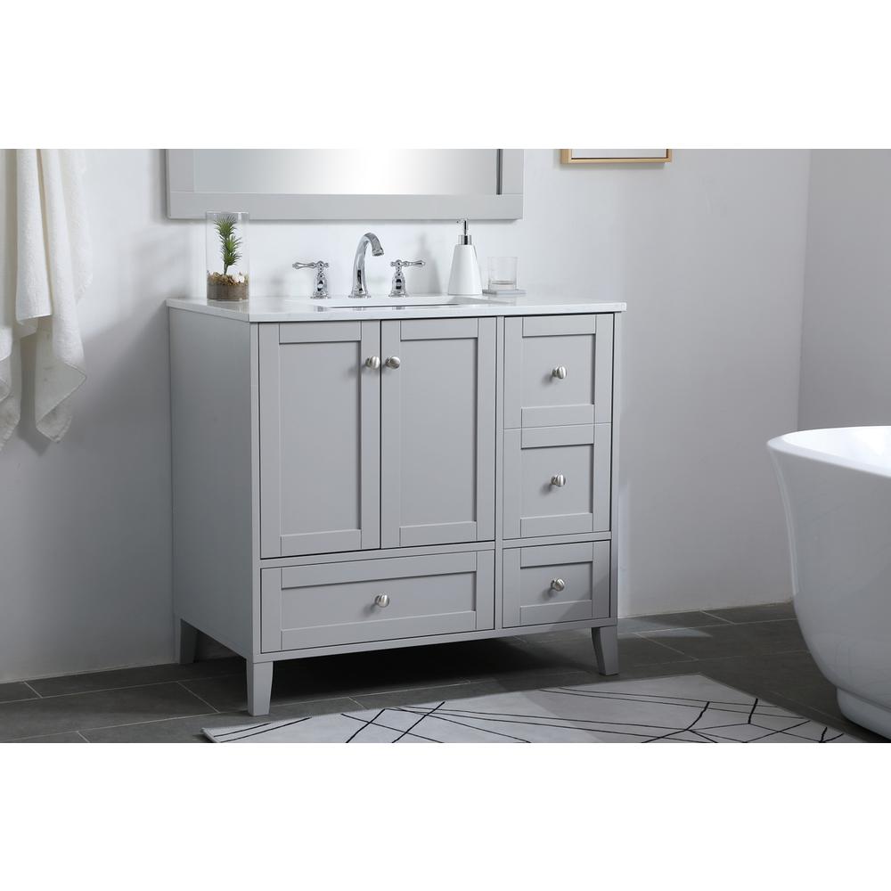 36 inch Single Bathroom Vanity in Grey. Picture 2