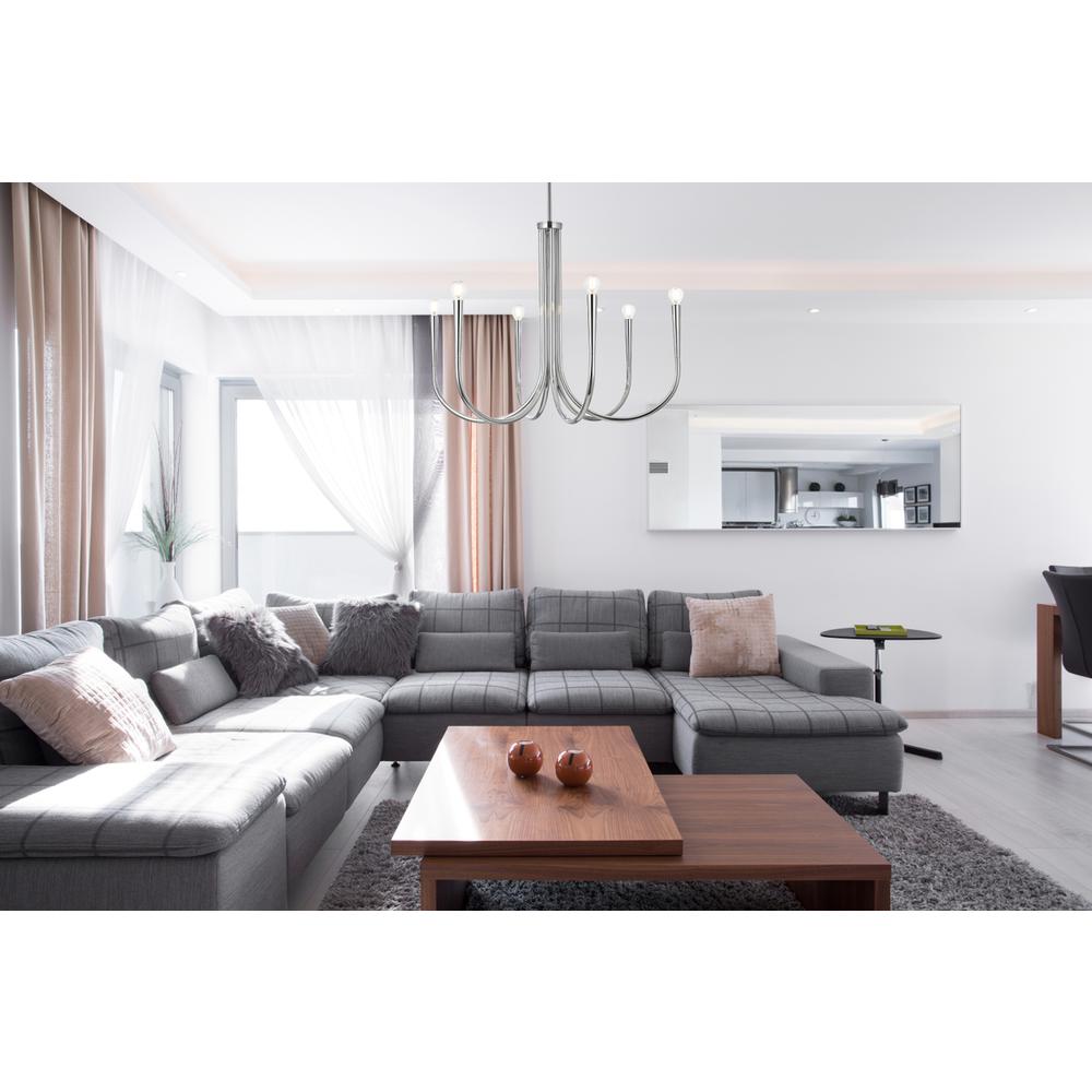 Layne 30 inch chandelier in Chrome. Picture 7