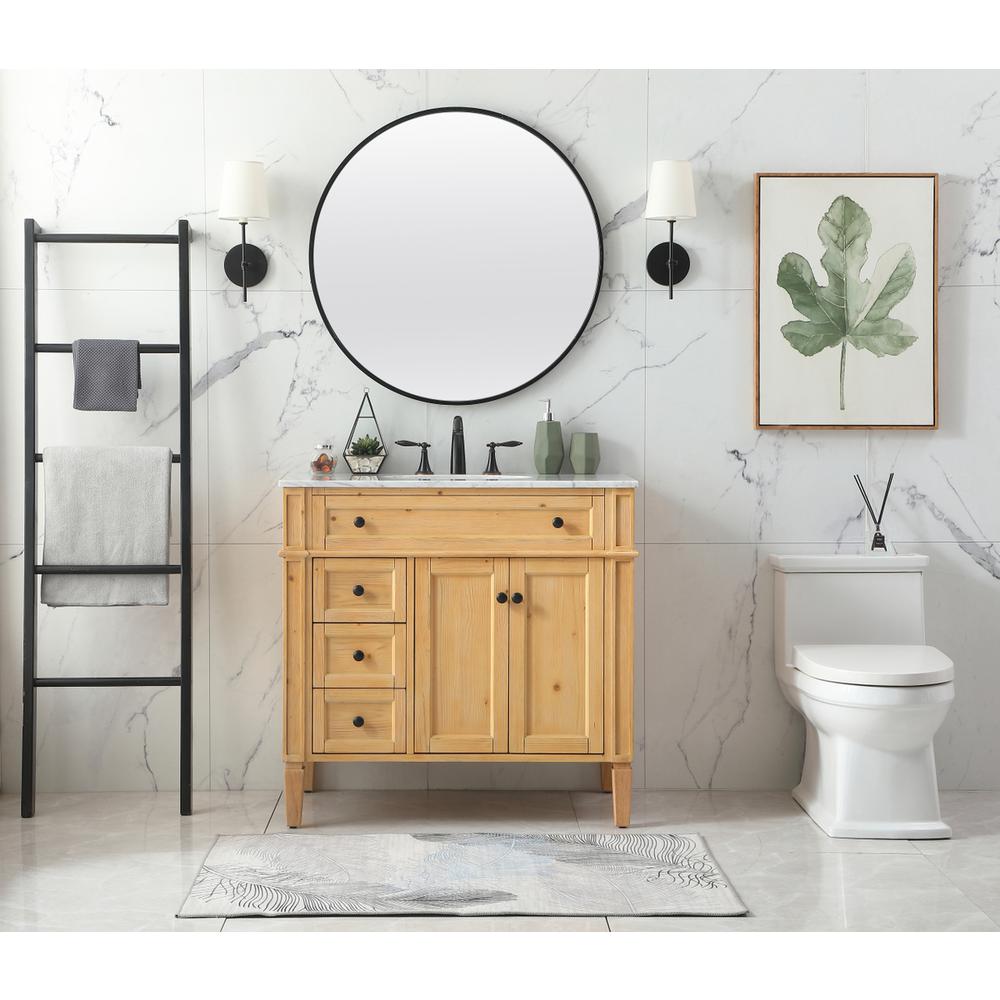 36 inch Single bathroom vanity in natural wood. Picture 4