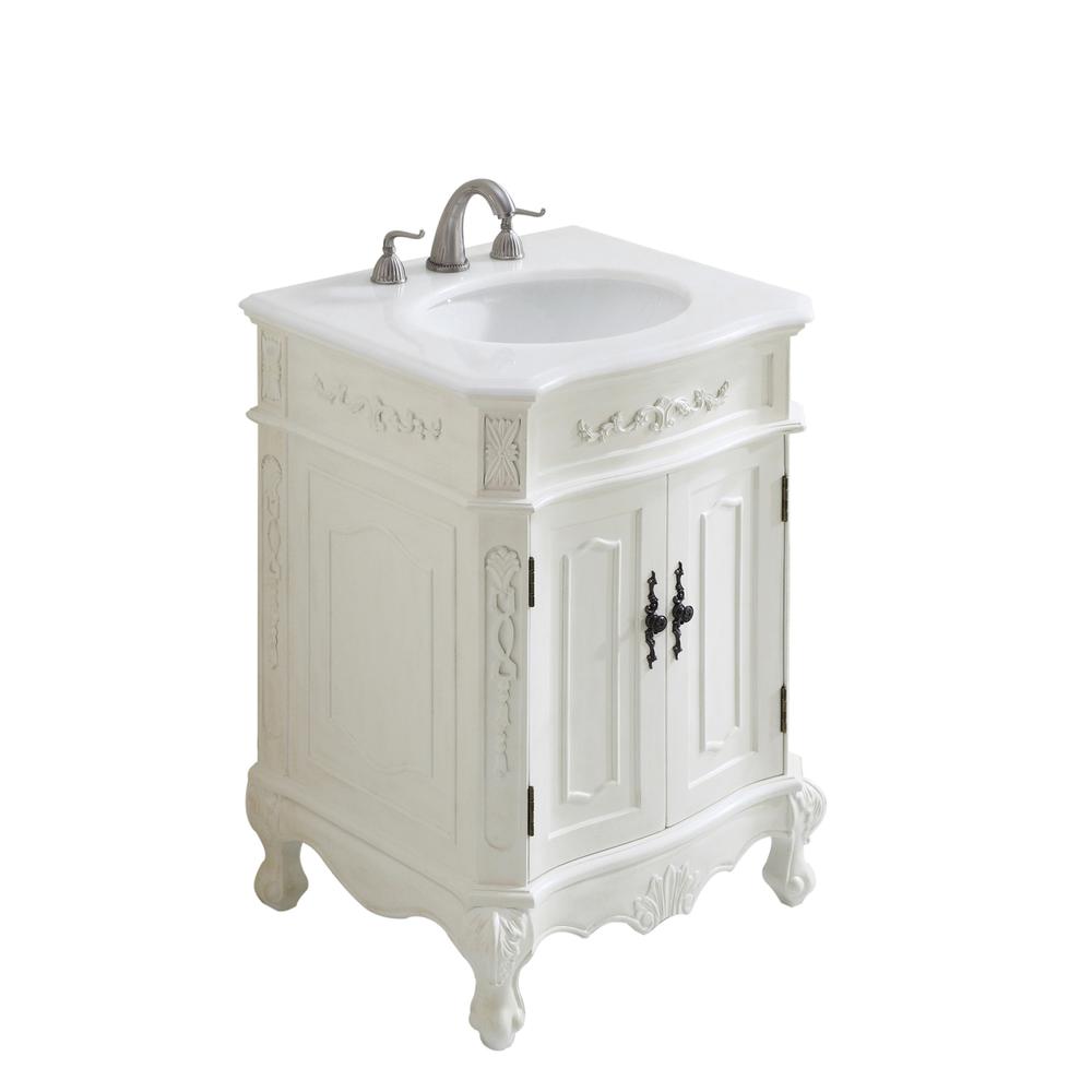 24 inch Single Bathroom vanity in Antique White. Picture 2