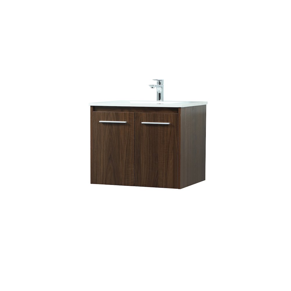 24 Inch Single Bathroom Vanity In Walnut. Picture 8