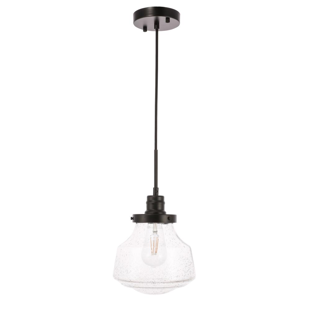 Lyle 1 light Black and Clear seeded glass pendant. Picture 4