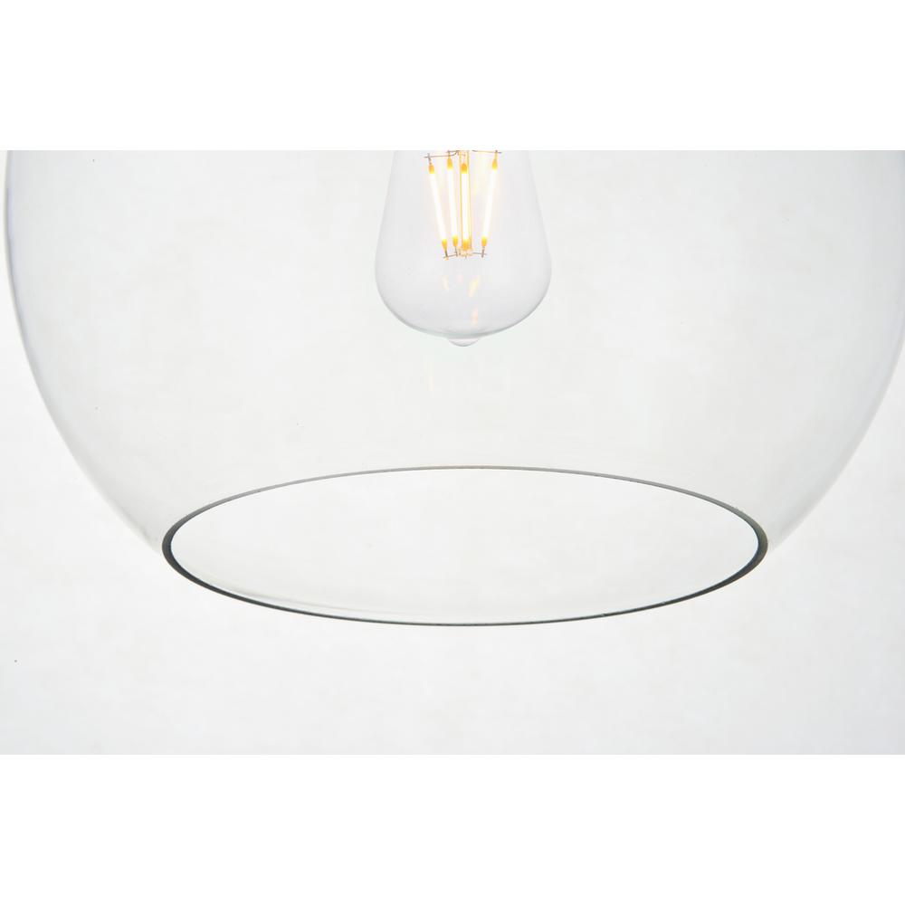Baxter 1 Light Brass plug-in Pendant With Clear Glass. Picture 3
