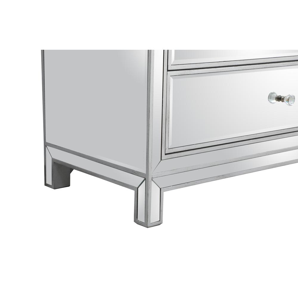 Reflexion 72 in. mirrored six drawer chest in antique silver. Picture 8