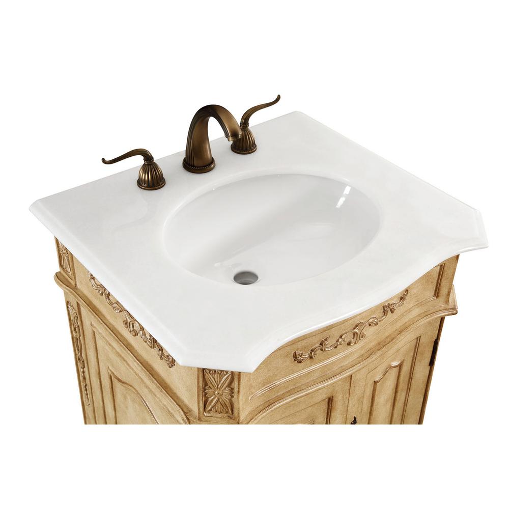 24 inch Single Bathroom vanity in Antique Beige. Picture 3