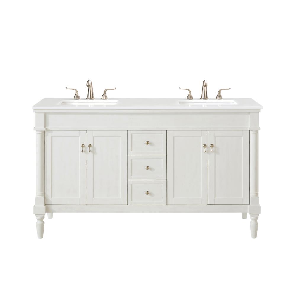 60 inch Single Bathroom vanity in Antique White. Picture 12