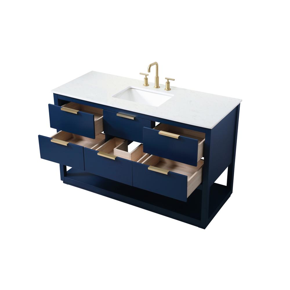 54 Inch SIngle Bathroom Vanity In Blue. Picture 9