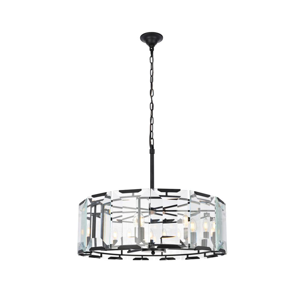Monaco 8 light Flat Black (Matte) Chandelier Clear Glass Crystal. Picture 6