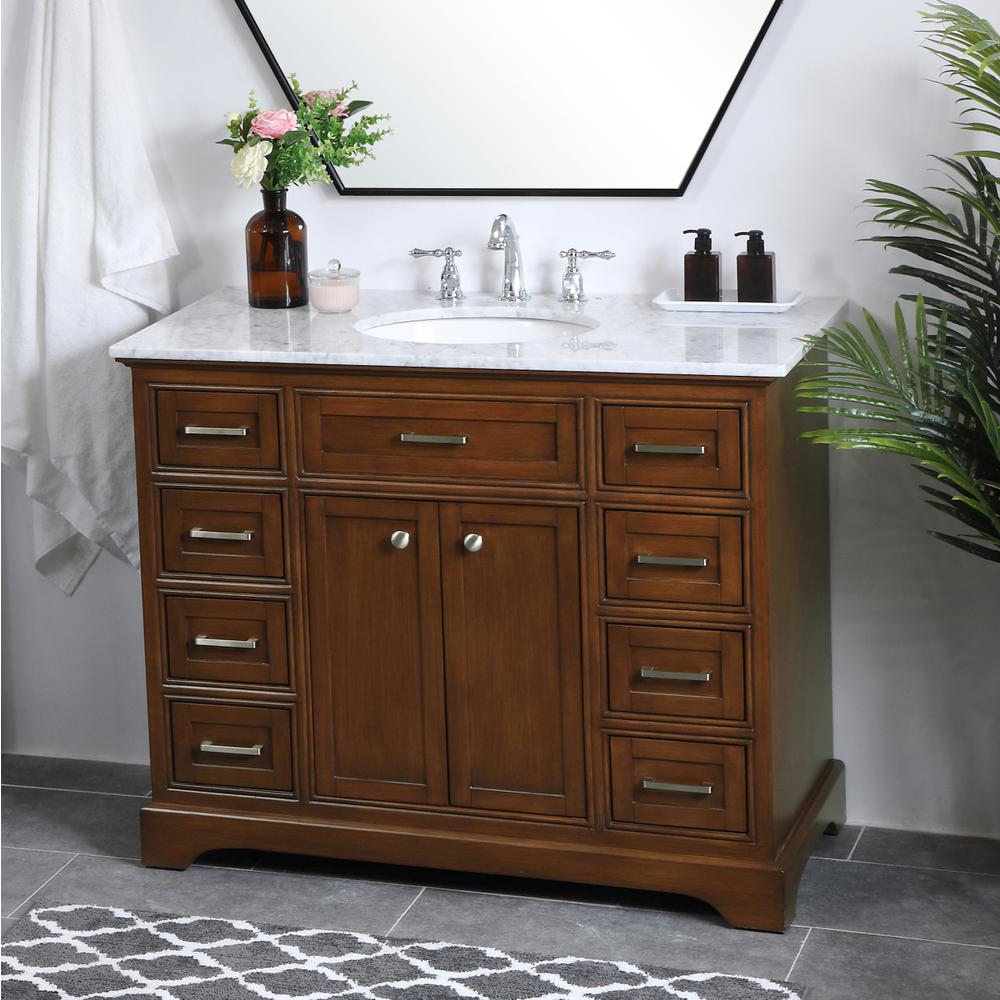 42 in. Single Bathroom Vanity set in teak. Picture 3