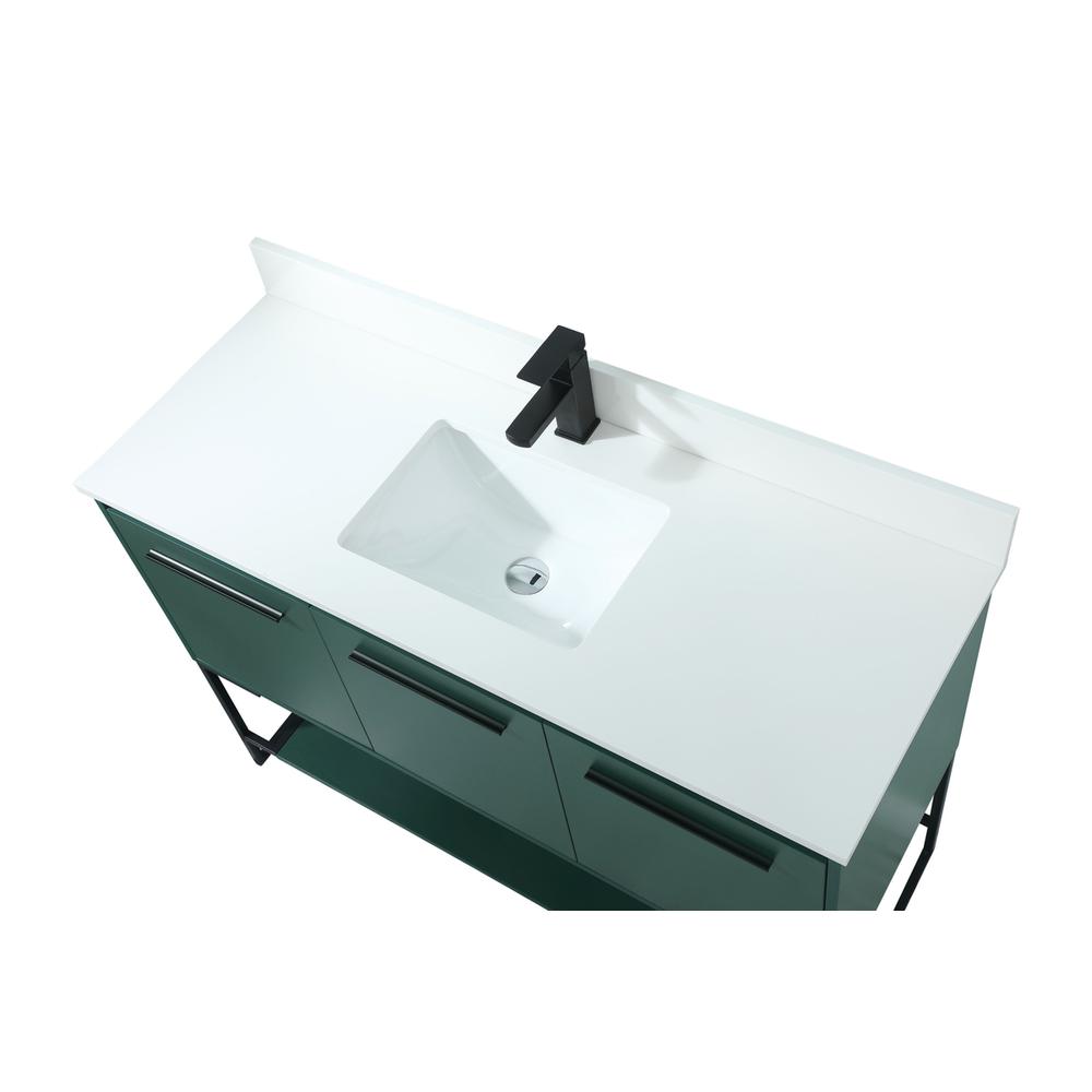 48 inch Single bathroom vanity in green with backsplash. Picture 10