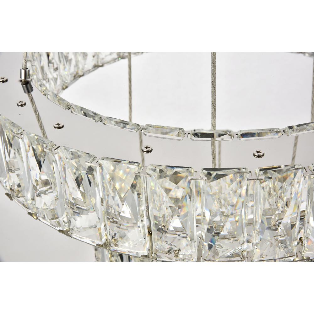 Monroe Integrated LED chip light Chrome Pendant Clear Royal Cut Crystal. Picture 3