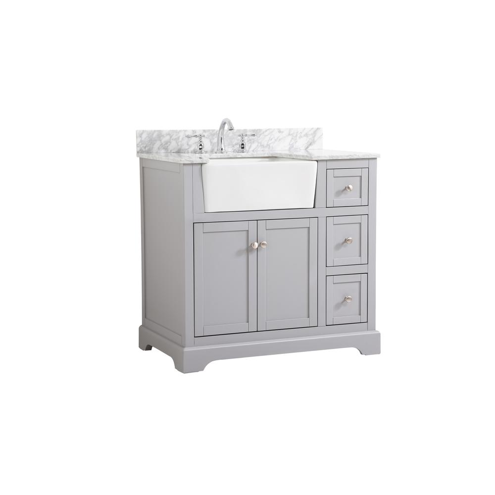 36 inch Single bathroom vanity in grey with backsplash. Picture 7