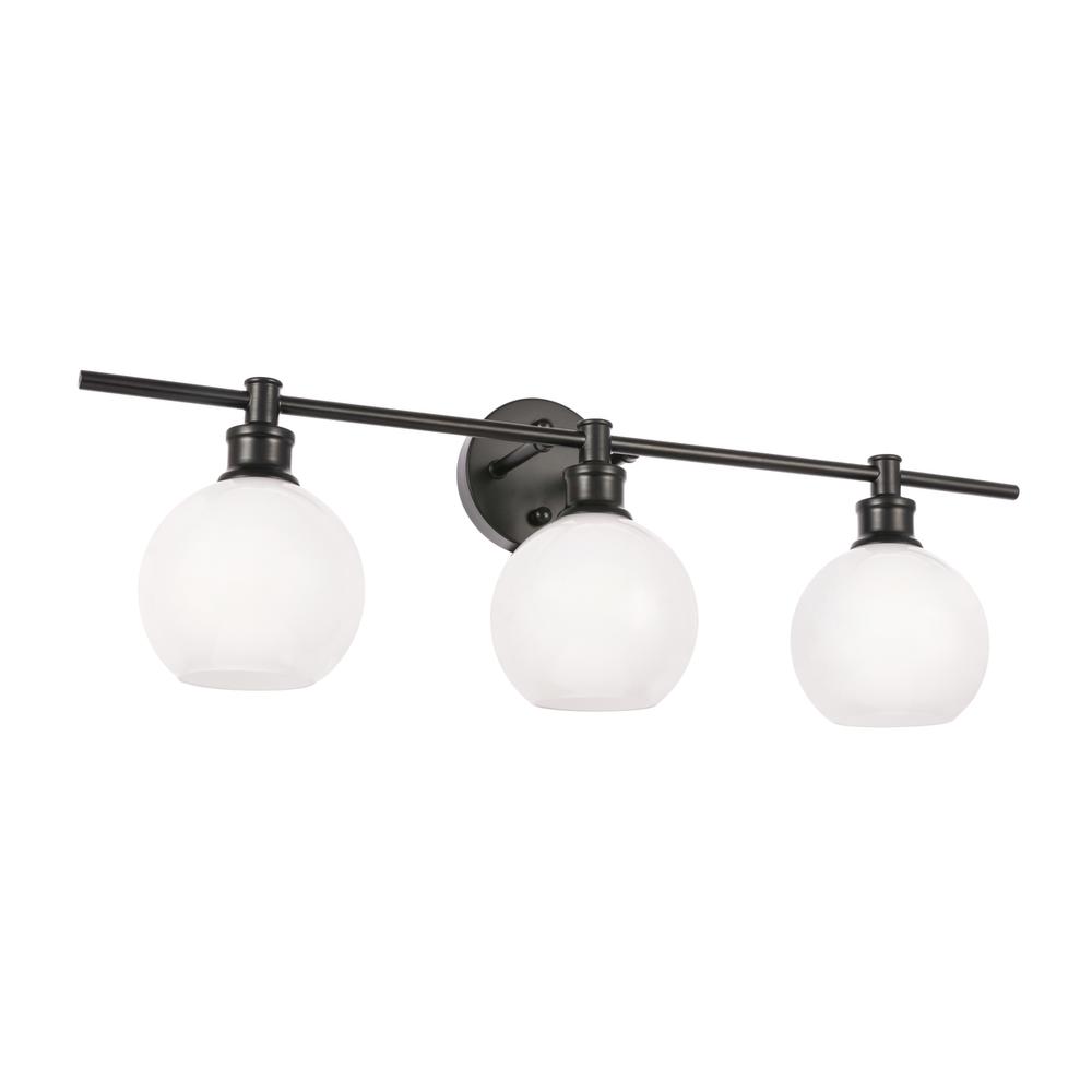 Collier 3 light Black and Frosted white glass Wall sconce. Picture 12