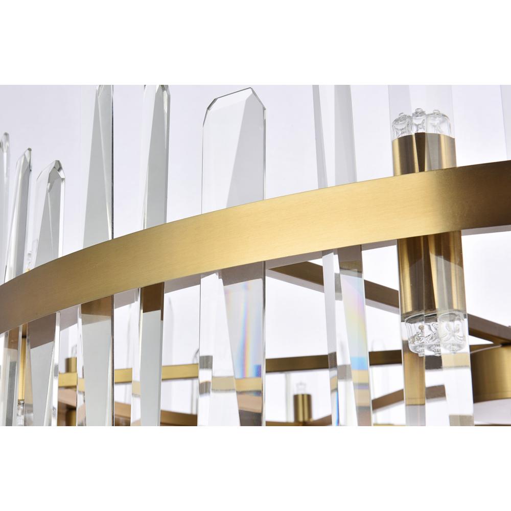 Serena 36 inch crystal round chandelier in satin gold. Picture 5