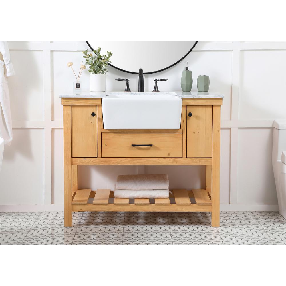42 inch Single bathroom vanity in natural wood. Picture 14