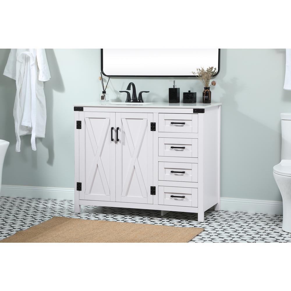 42 inch Single bathroom vanity in white. Picture 2