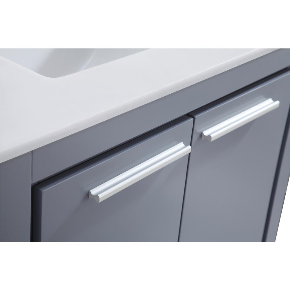 30 inch Single Bathroom vanity in Grey with ivory white engineered marble. Picture 8