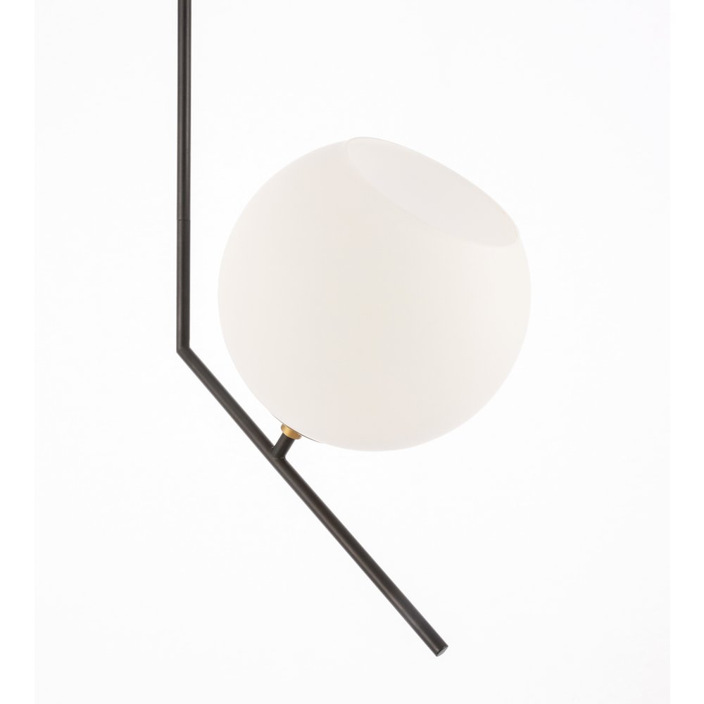 Ryland 1 Light Black And Brass And Frosted White Glass Pendant. Picture 10