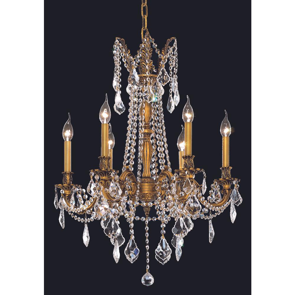Rosalia 6 light French Gold Chandelier Clear Royal Cut Crystal. Picture 1