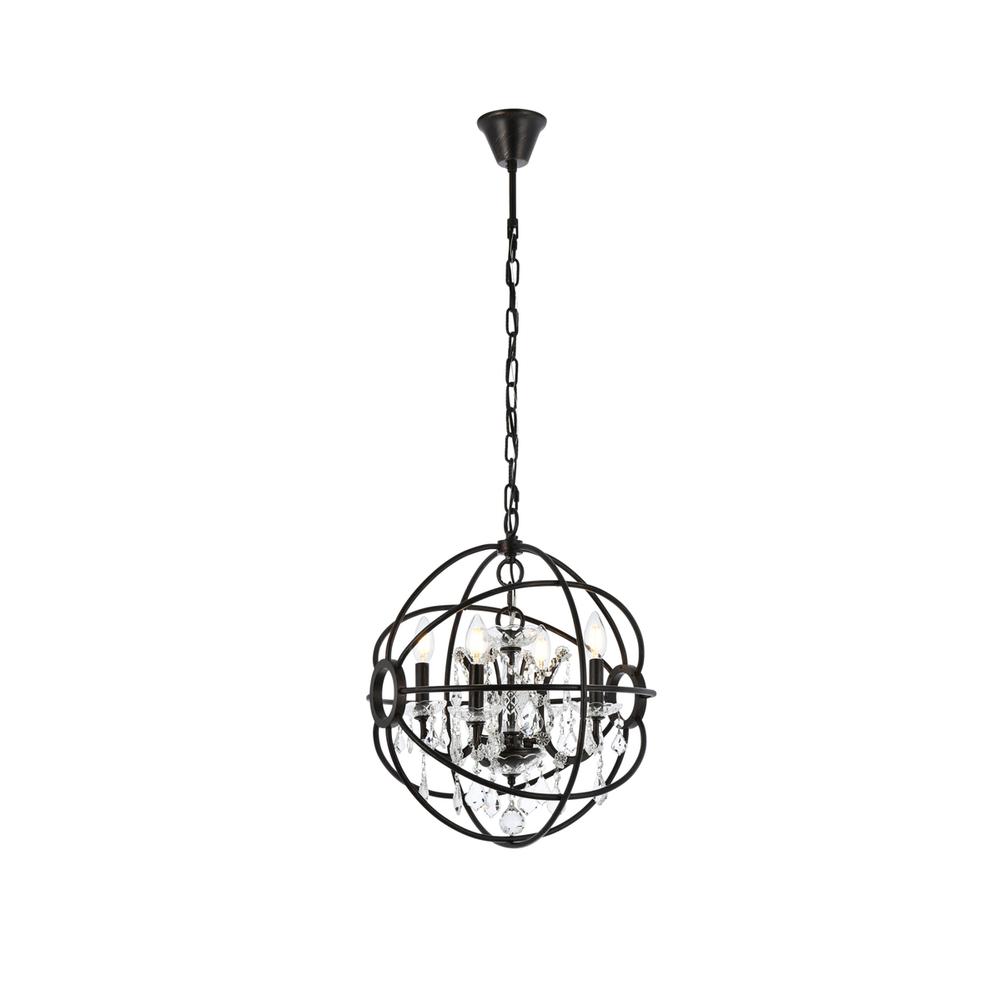 Geneva 4 light Dark Bronze Pendant Clear Royal Cut crystal. Picture 1
