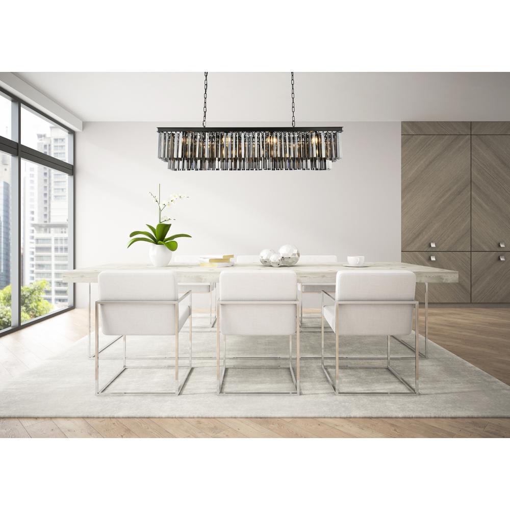 Sydney 12 light Matte Black Chandelier Silver Shade (Grey) Royal Cut Crystal. Picture 7