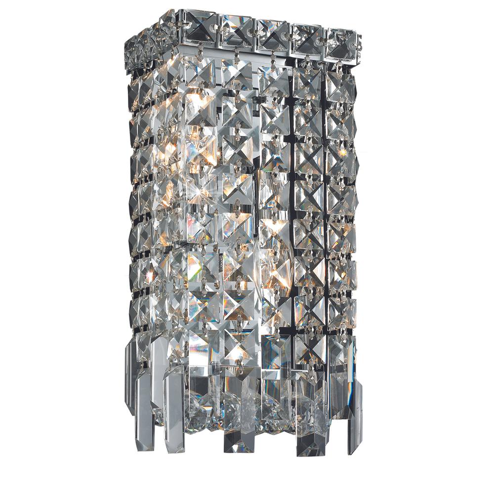 Maxime 2 Light Chrome Wall Sconce Clear Royal Cut Crystal. Picture 1