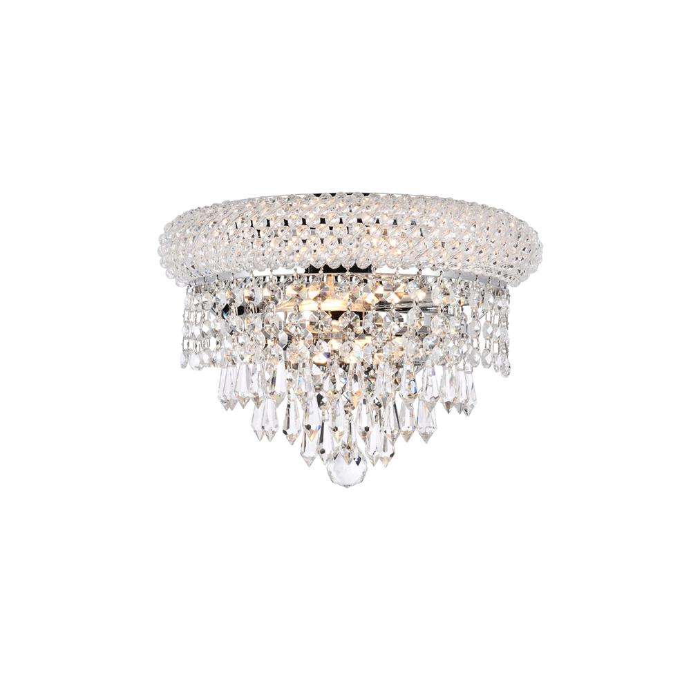 Primo 2 light Chrome Wall Sconce Clear Royal Cut Crystal. Picture 1