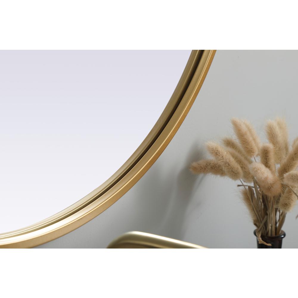Metal Frame Oval Mirror 24x40 Inch in Brass. Picture 6