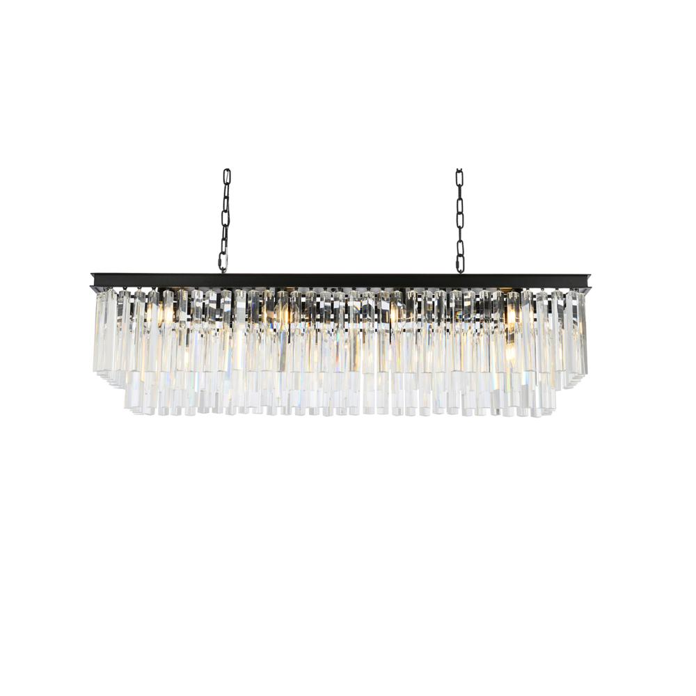 Sydney 12 light Matte Black Chandelier Clear Royal Cut Crystal. Picture 2