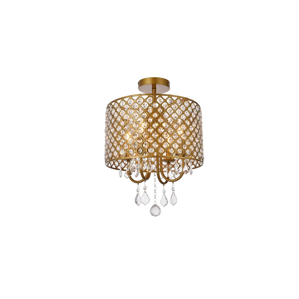 Elise 14 inch flush mount in brass. Picture 2