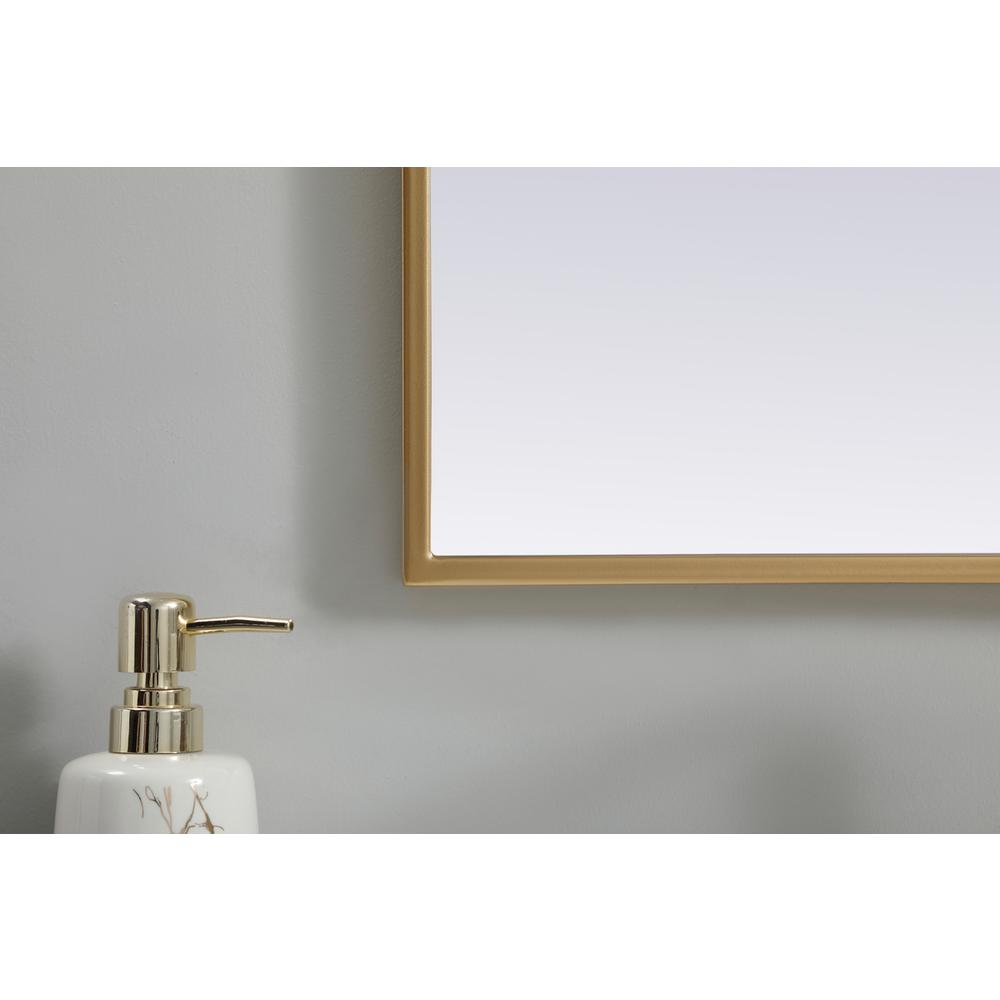 Metal Frame Arch Mirror 22x30 Inch in Brass. Picture 5
