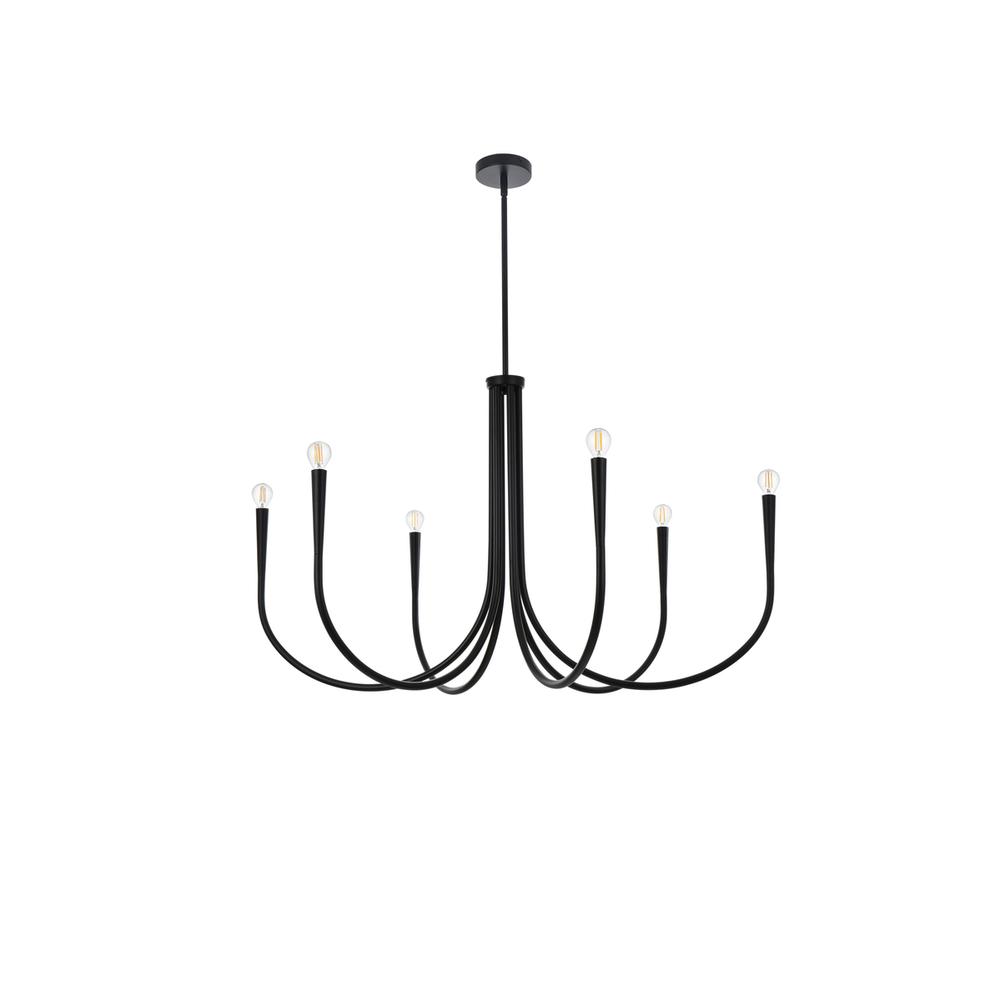 Layne 42 inch chandelier in Black. Picture 6