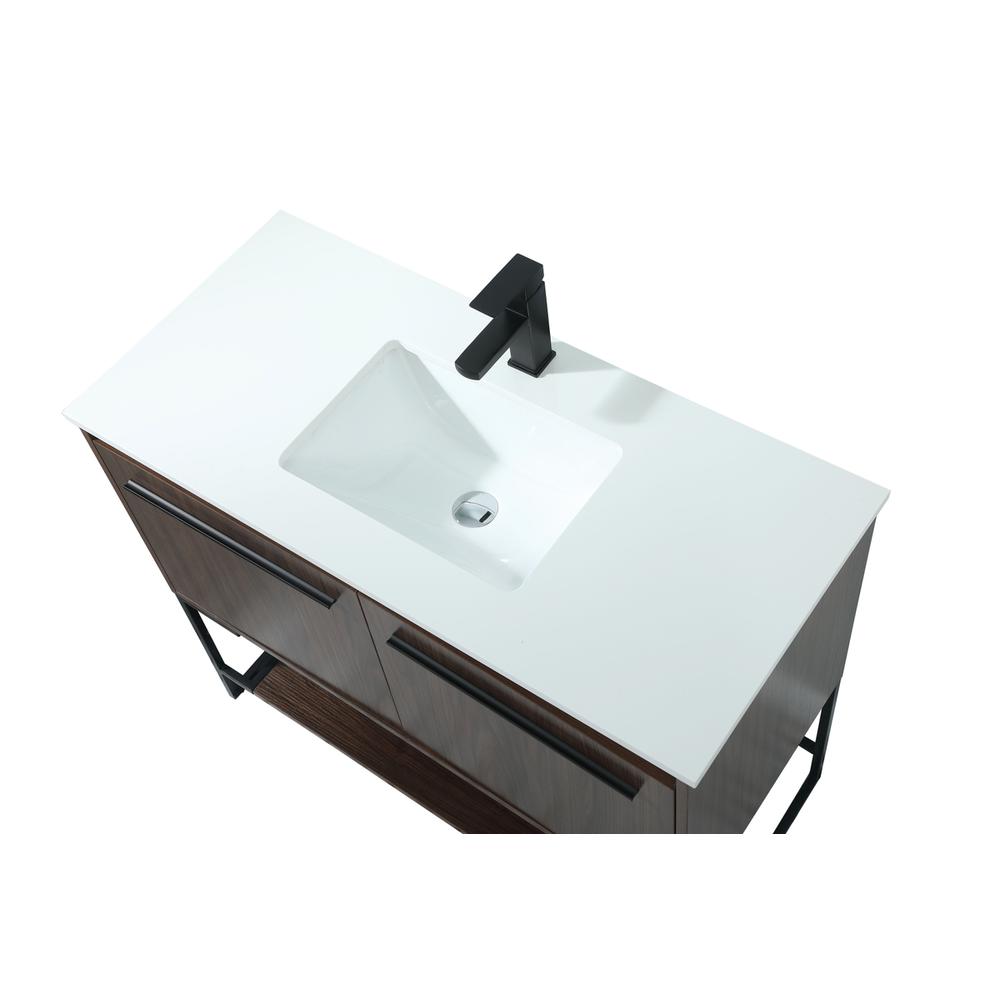 40 inch Single bathroom vanity in walnut. Picture 10