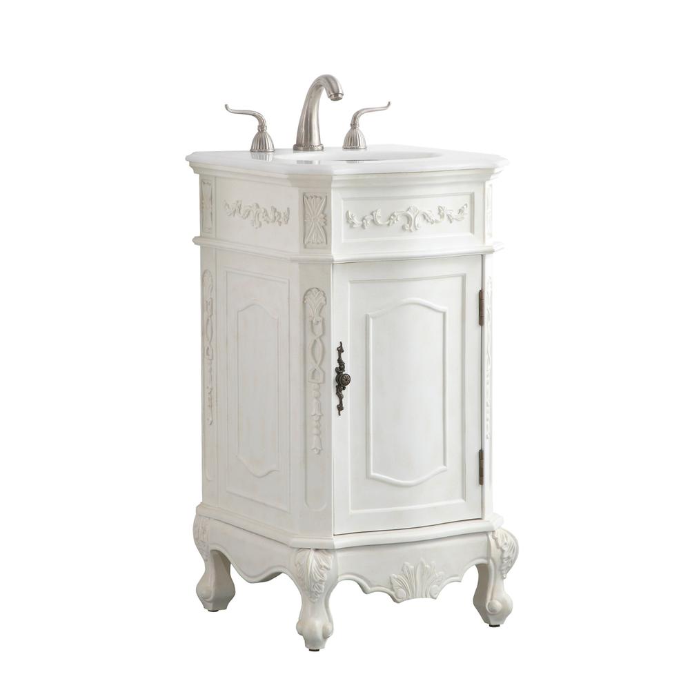 19 inch Single Bathroom vanity in antique white. Picture 10