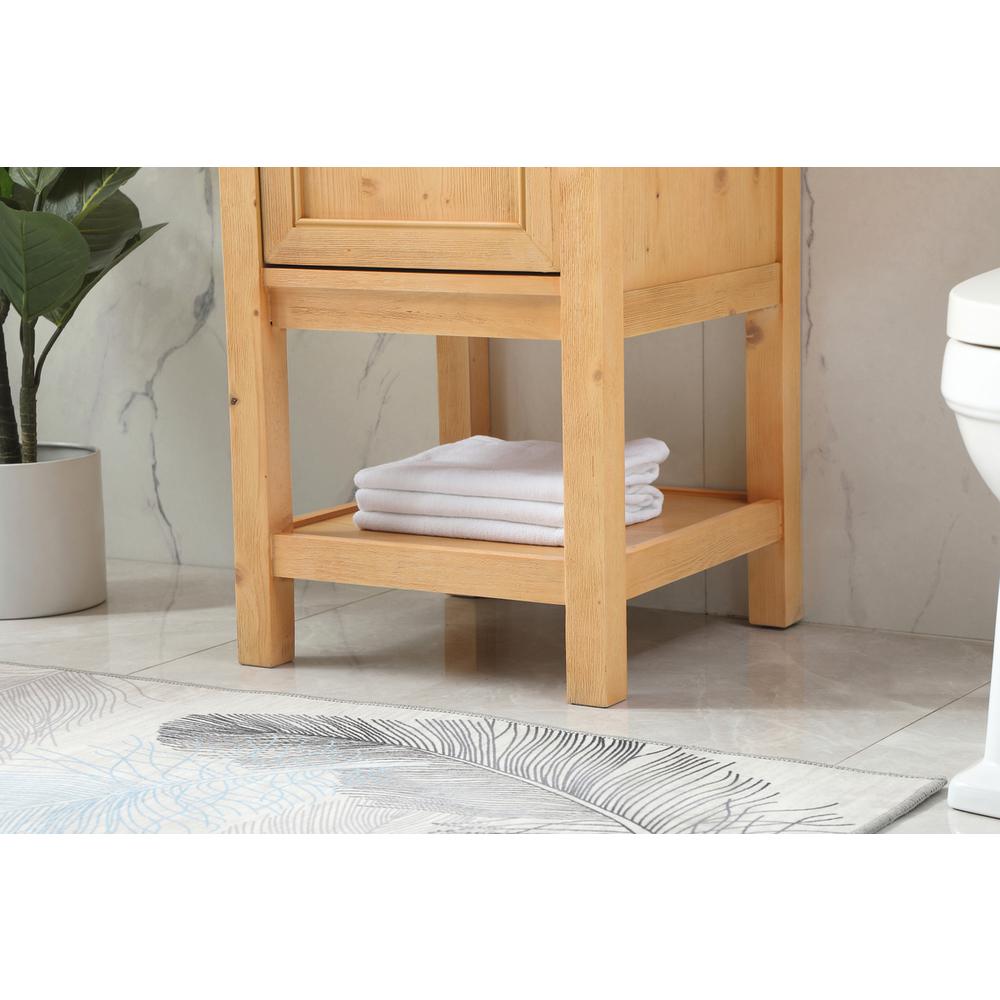 19 inch Single bathroom vanity in natural wood. Picture 6