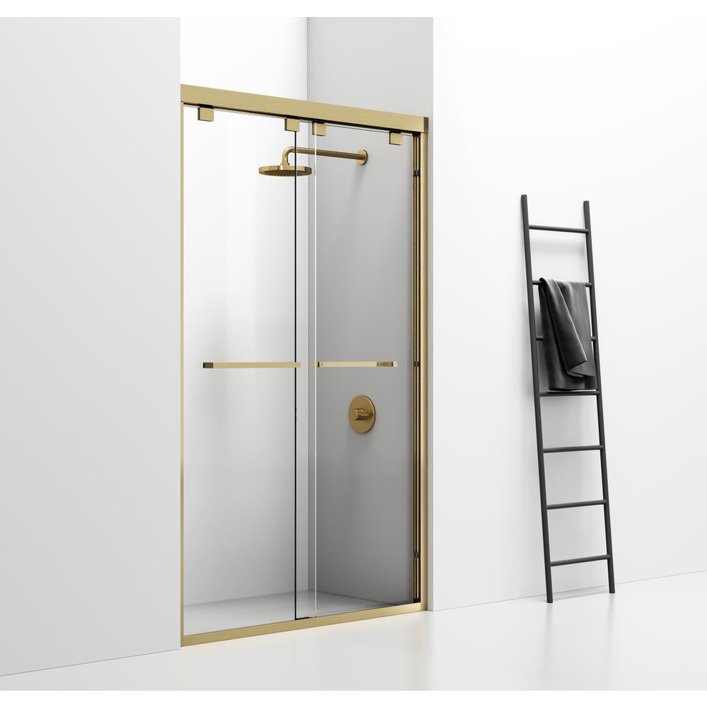 Semi-frameless shower door 48 x 76 Brushed Gold. Picture 2