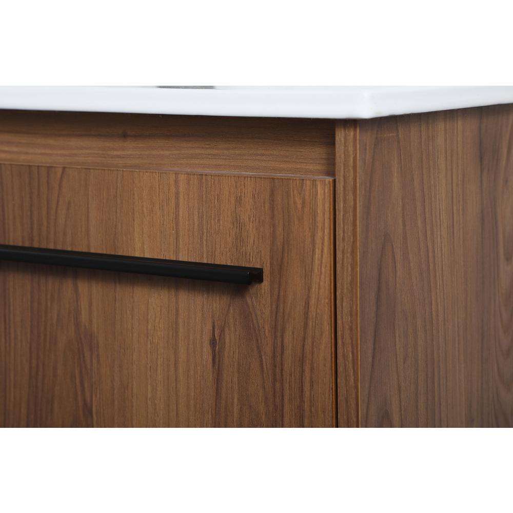 36 inch  Single Bathroom Vanity in Walnut Brown. Picture 5