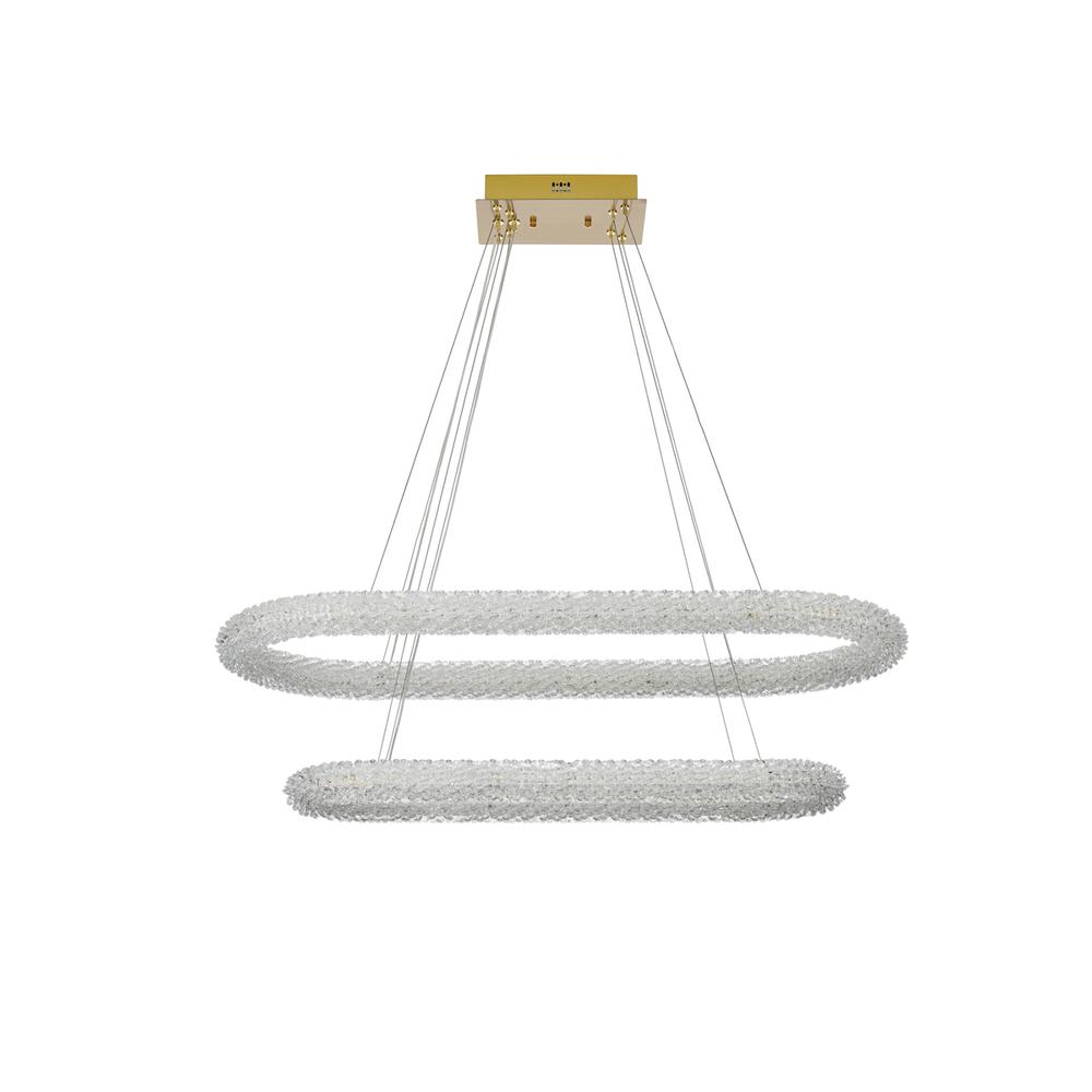 Bowen 42 inch Adjustable LED Chandelier in Satin Gold. Picture 8