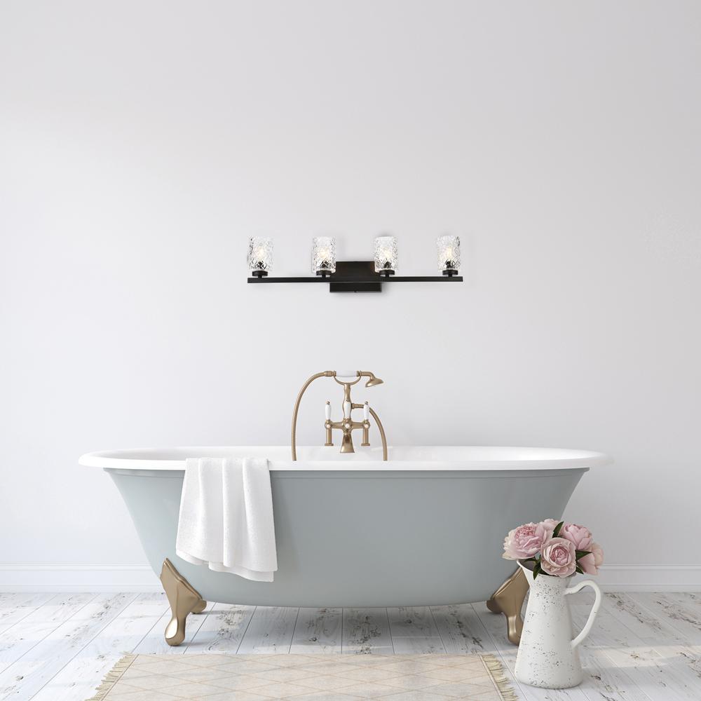 Cassie 4 lights bath sconce in black with clear shade. Picture 6