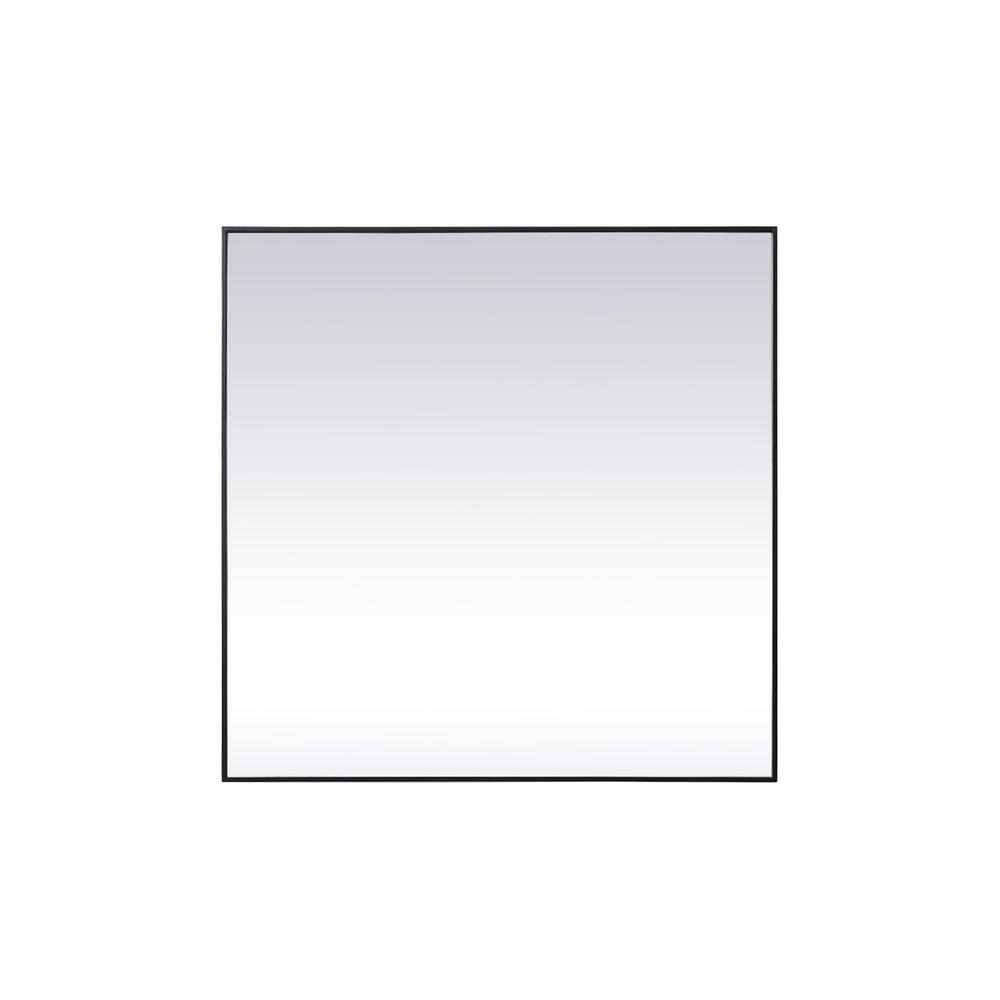 Metal Frame Square Mirror 48 inch in Black. Picture 1