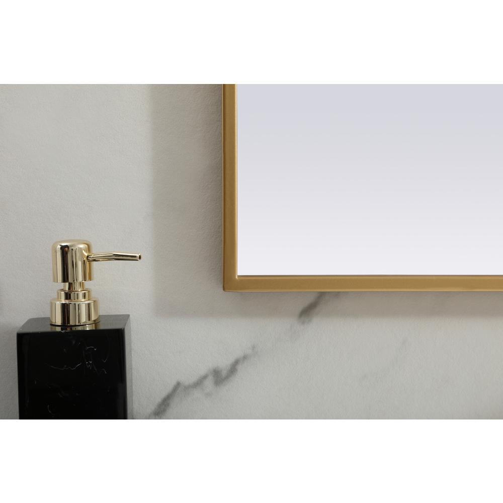 Metal Frame Arch Mirror 36x24 Inch in Brass. Picture 5