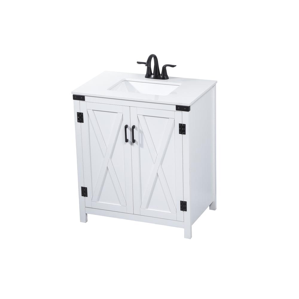 30 inch Single bathroom vanity in white. Picture 8