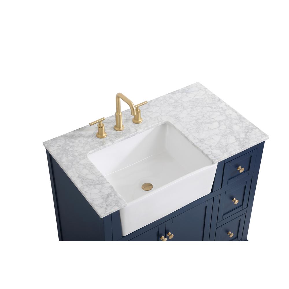 36 inch Single bathroom vanity in blue. Picture 10