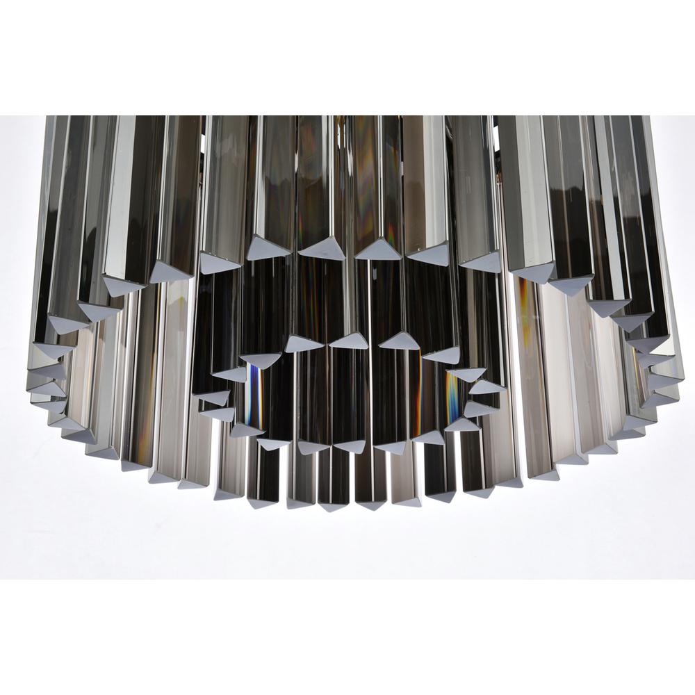 Sydney 6 light Matte Black Flush Mount Silver Shade (Grey) Royal Cut Crystal. Picture 3