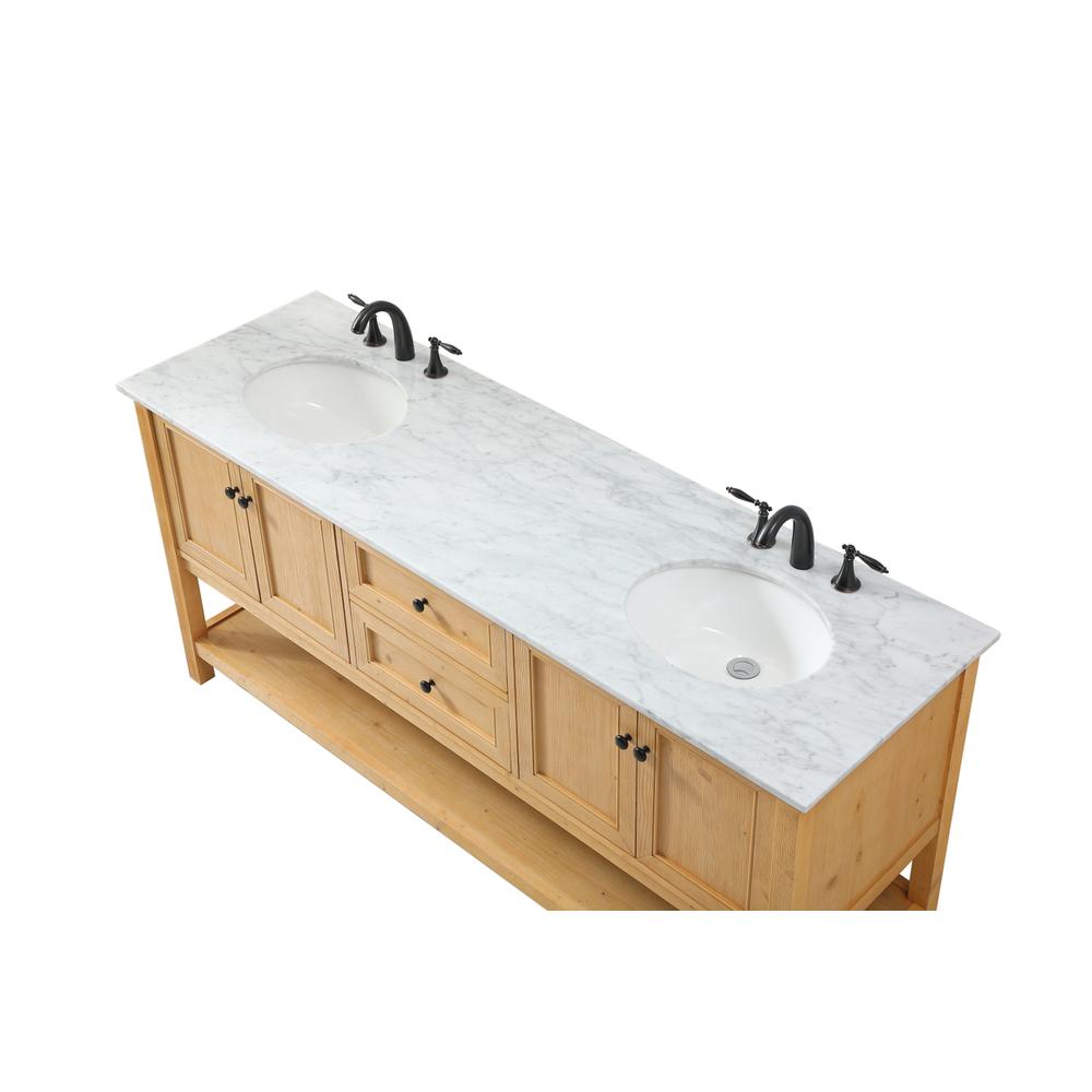 72 inch double bathroom vanity in natural wood. Picture 10
