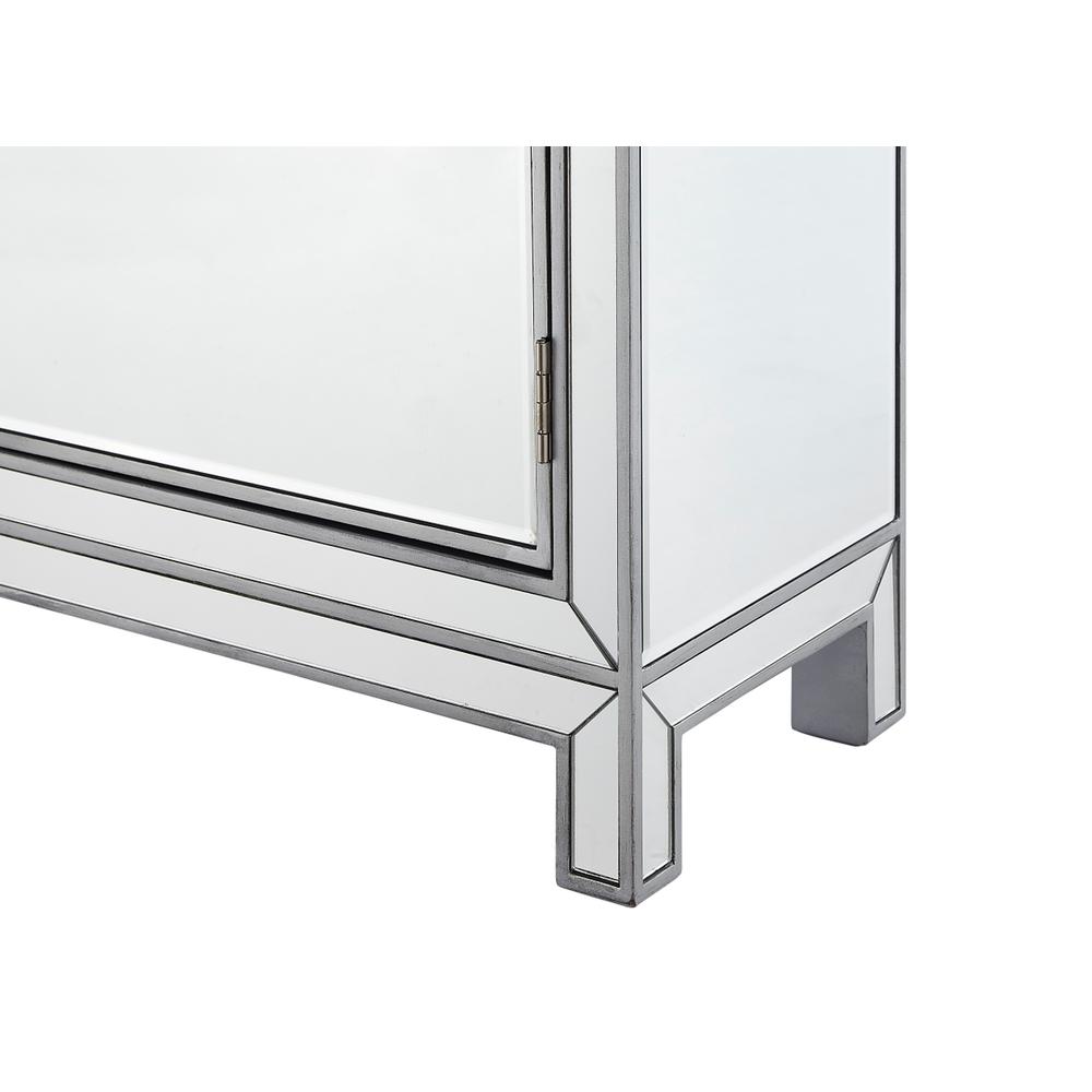 Nightstand 2 drawers 2 doors 38in. W x 12in. D x 32in. H in antique silver paint. Picture 6