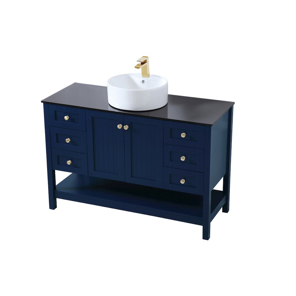 48 Inch Vessel Sink Bathroom Vanity In Blue. Picture 8
