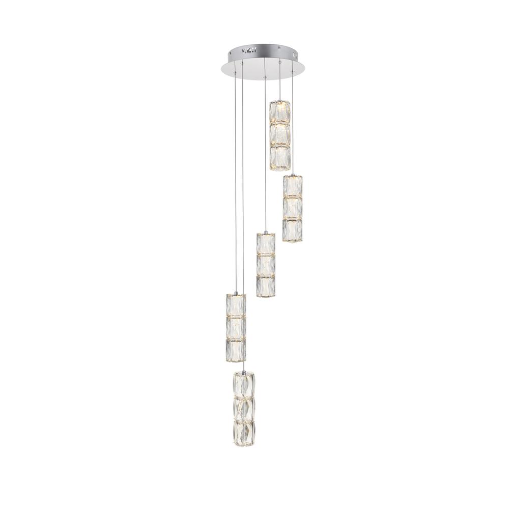 Polaris LED light Chrome Pendant Clear Crystal. Picture 1