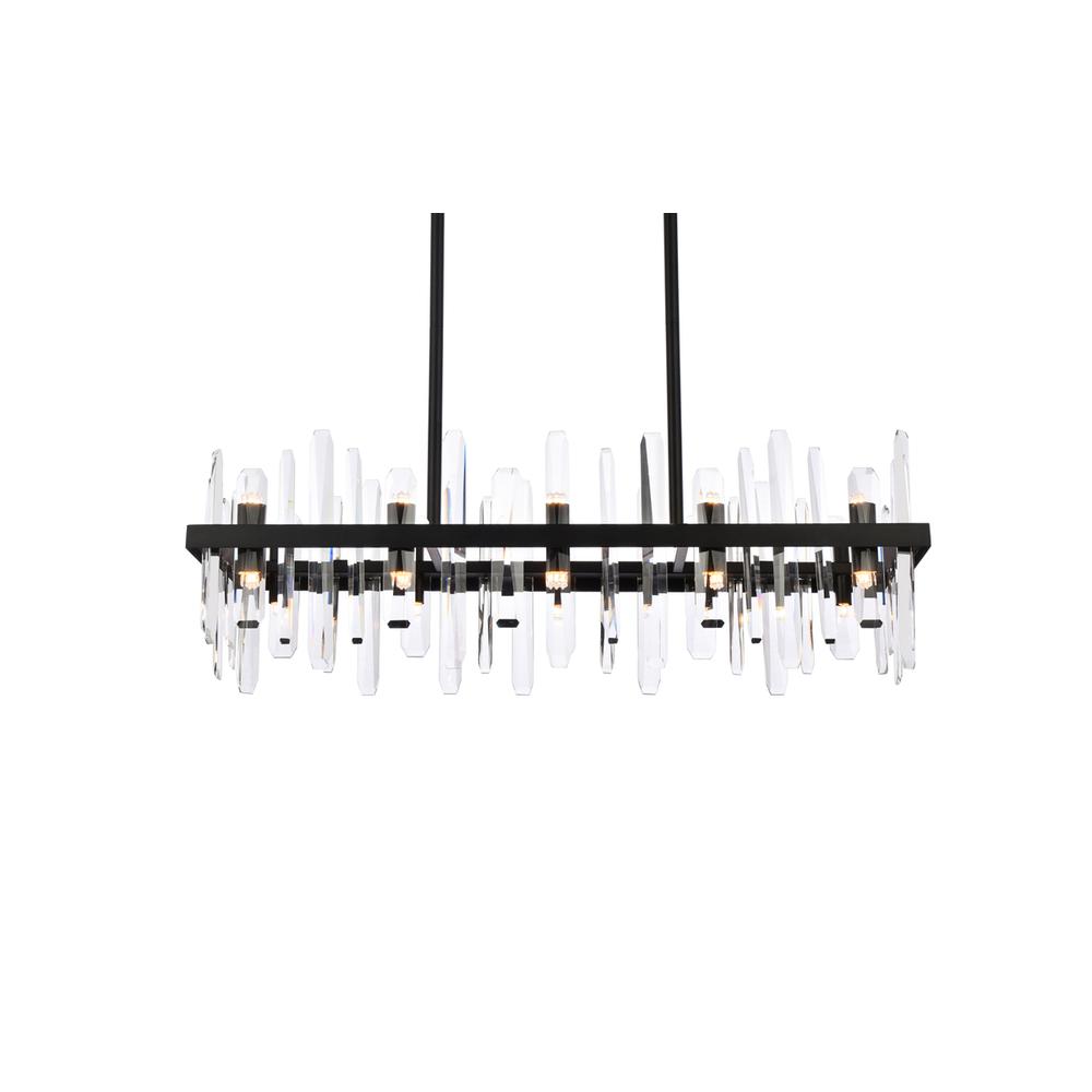 Serena 36 inch crystal rectangle chandelier in black. Picture 2