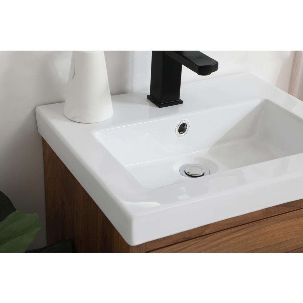 18 inch bathroom vanity in walnut brown. Picture 4